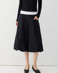 Pleated Balloon-Leg Culotte Pants