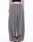 Pleated Barrel-Leg Pants in Gray �� view 4