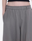 Pleated Barrel-Leg Pants