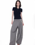 Pleated Barrel-Leg Pants