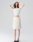 Polka Dot A-Line Midi Skirt