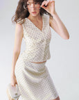 Polka Dot A-Line Midi Skirt
