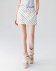 Polka Dot A-Line Skort in Ivory ¡ª view 4