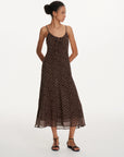 Polka-Dot Drawstring Midi Dress