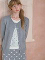 Polka Dot Layered-Look Cardigan