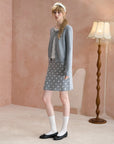 Polka Dot Layered-Look Cardigan