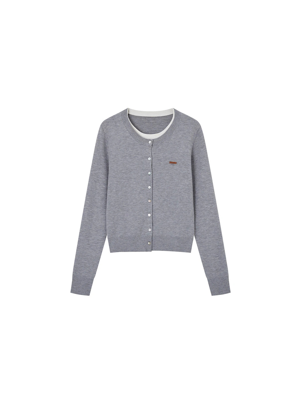 Polka Dot Layered-Look Cardigan