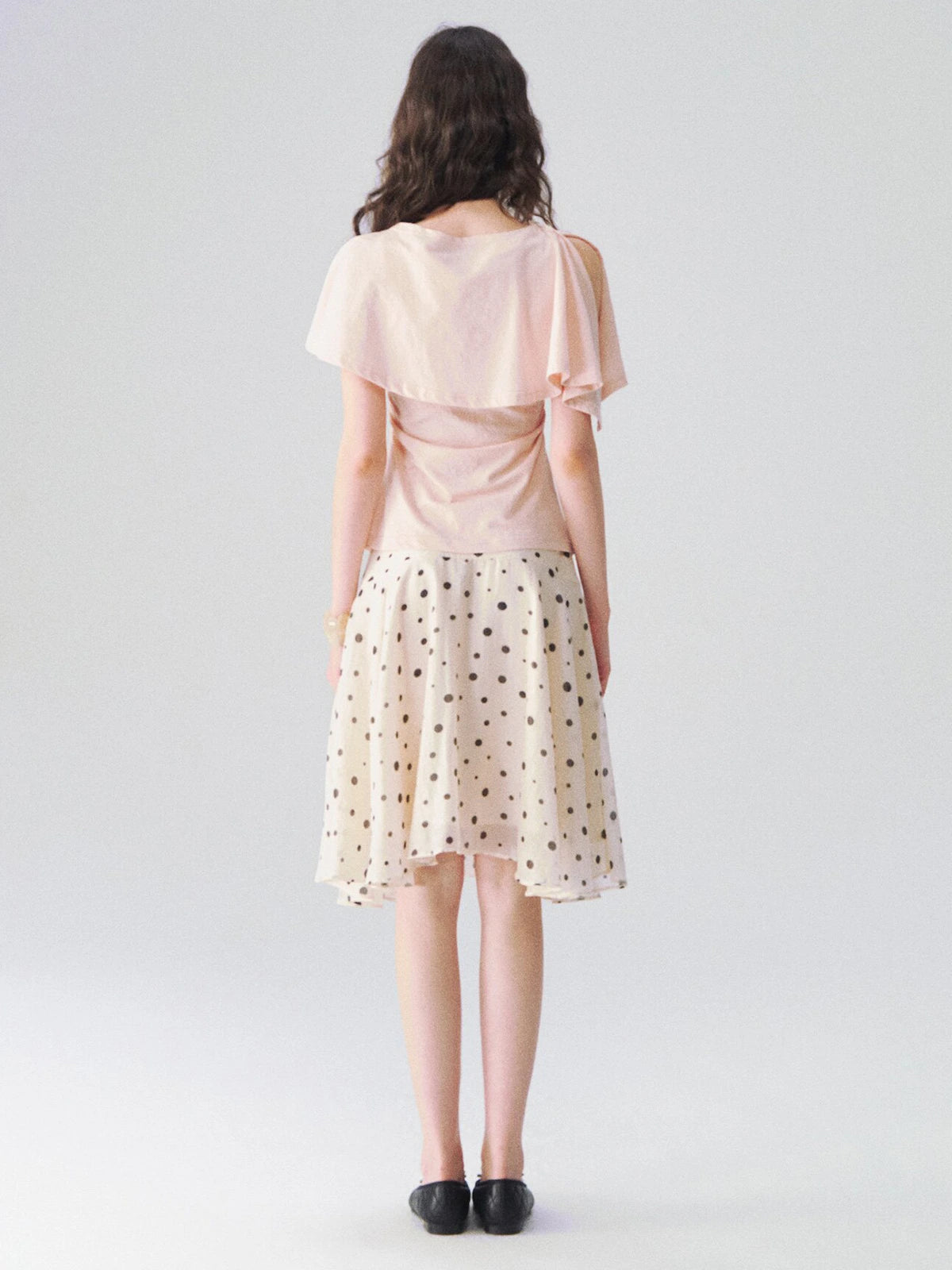 Polka Dot Tiered A-Line Skirt