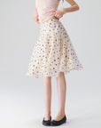 Polka Dot Tiered A-Line Skirt