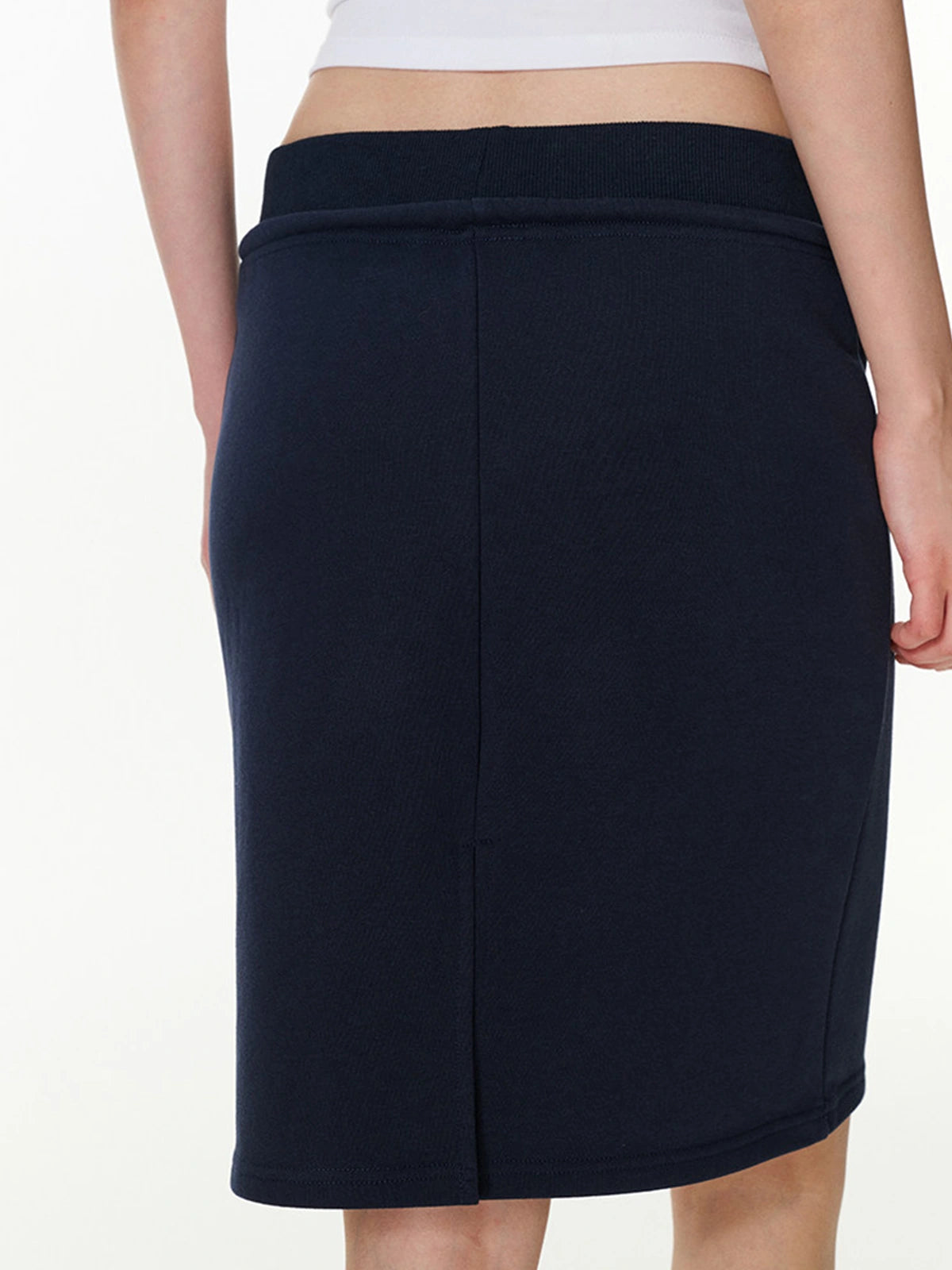 Pull-On Drawstring Midi Skirt