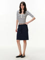 Pull-On Drawstring Midi Skirt