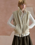 Reversible Stand-Collar Drawstring Vest