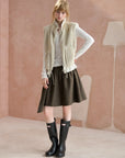Reversible Stand-Collar Drawstring Vest