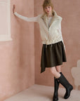 Reversible Stand-Collar Drawstring Vest