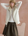 Reversible Stand-Collar Drawstring Vest