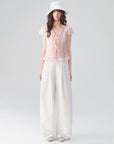 Ruffle-Trim Tie-Front Top