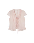 Ruffle-Trim Tie-Front Top