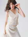 Sleeveless Sailor-Collar Polka Dot Top in Ivory a?? view 4