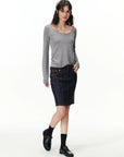 Scoop-Neck Long-Sleeve Top
