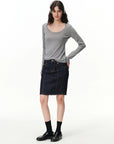 Scoop-Neck Long-Sleeve Top