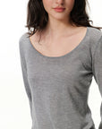 Scoop-Neck Long-Sleeve Top