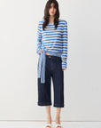 Striped Asymmetric Tie-Hem Top