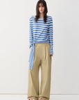 Striped Asymmetric Tie-Hem Top