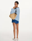 Striped Drop-Shoulder Henley Top