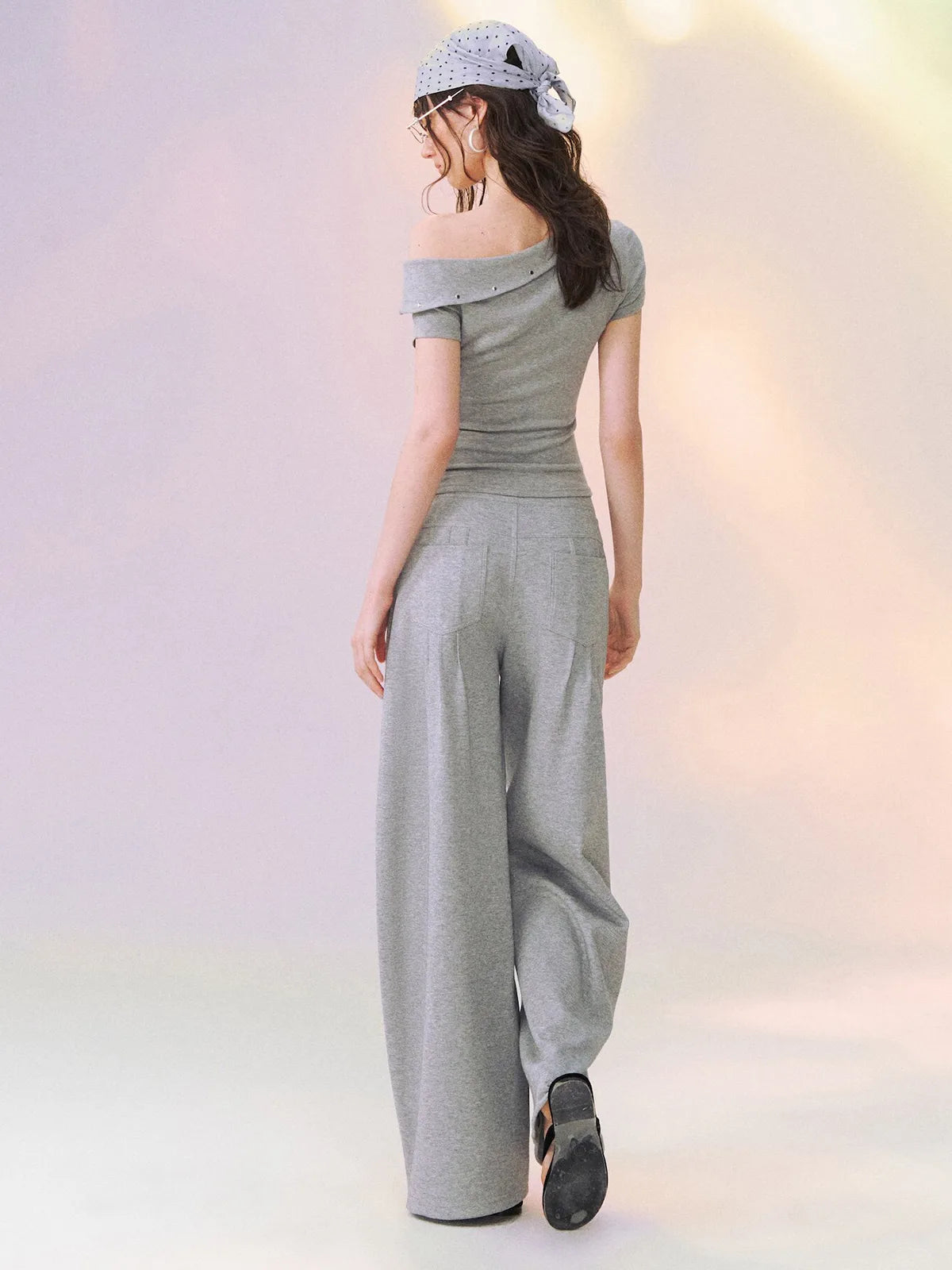 Studded One-Shoulder Top
