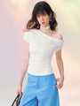 Studded One-Shoulder Top