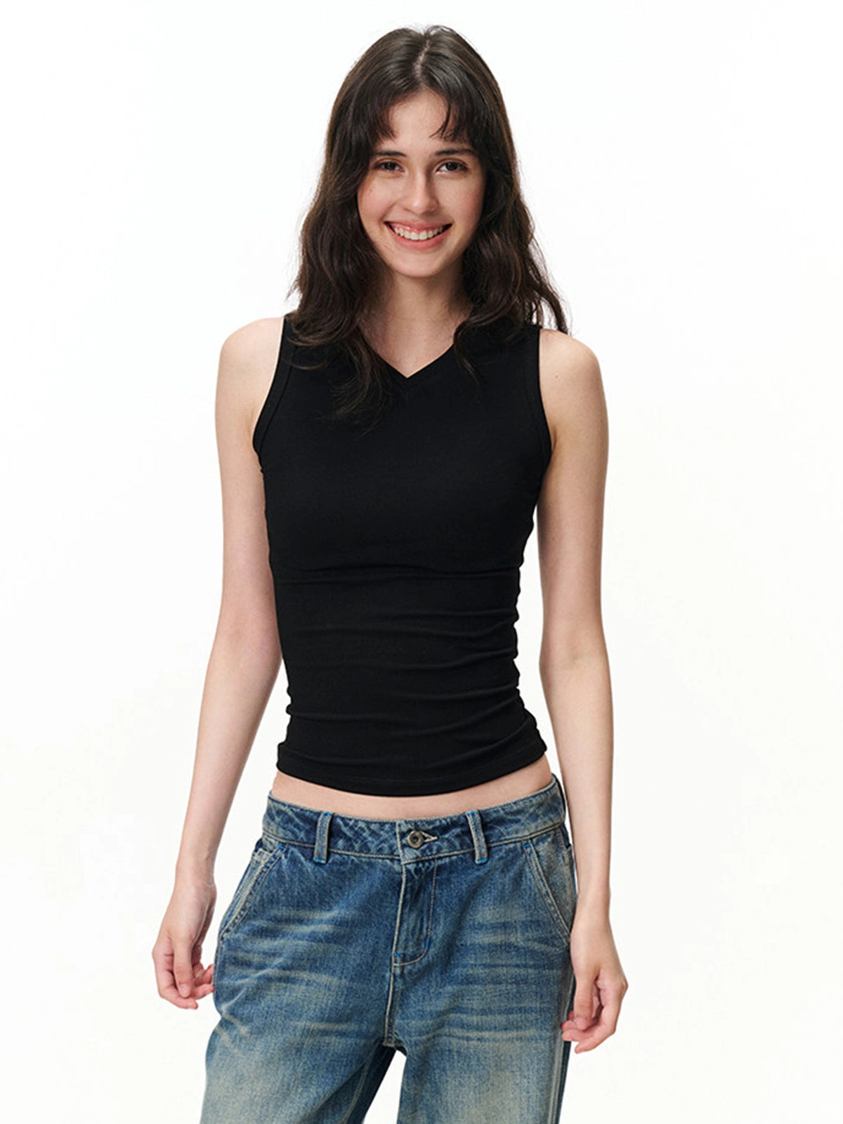 Sweetheart-Neck Sleeveless Top