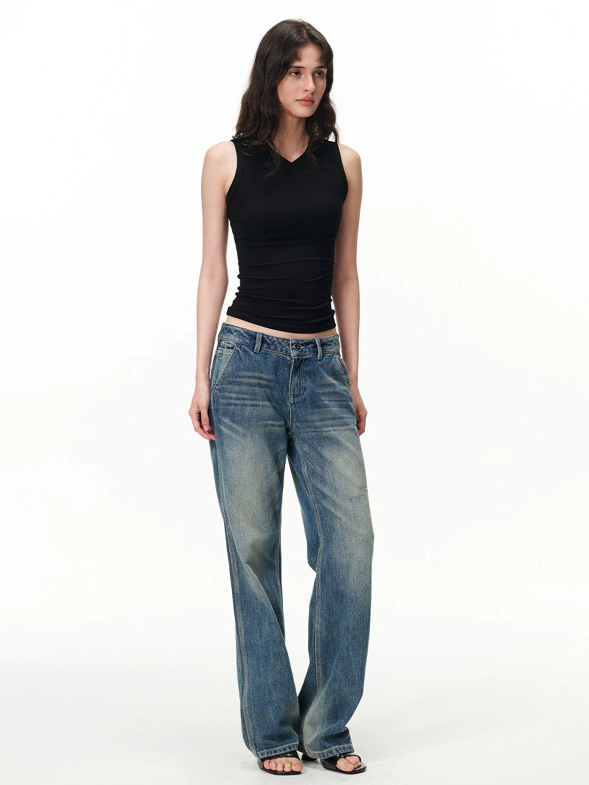 Sweetheart-Neck Sleeveless Top