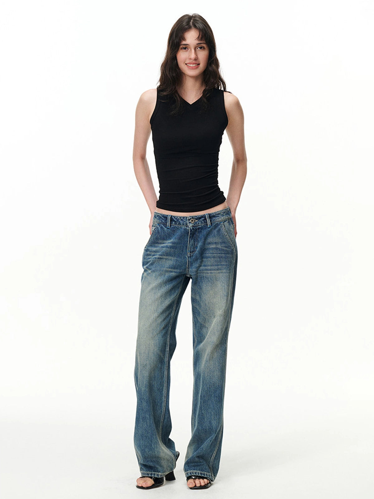 Sweetheart-Neck Sleeveless Top