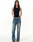 Sweetheart-Neck Sleeveless Top