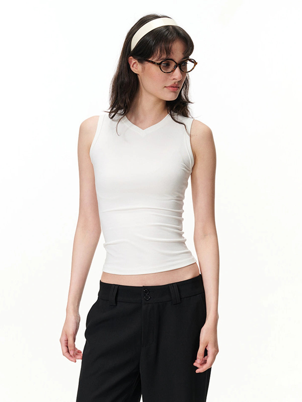 Sweetheart-Neck Sleeveless Top