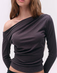 TENCEL Lyocell Ruched One-Shoulder Top