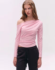 TENCEL Lyocell Ruched One-Shoulder Top