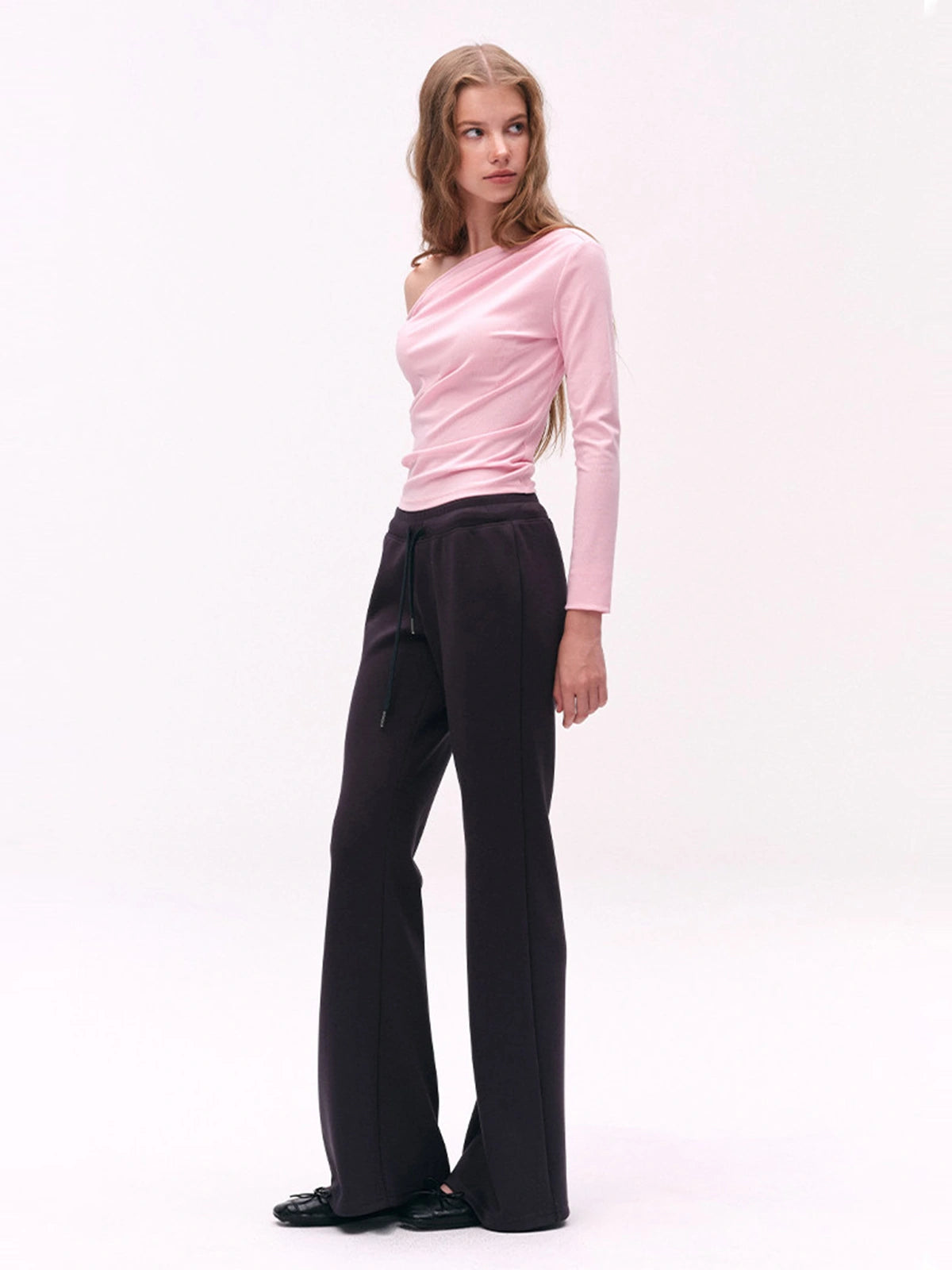 TENCEL Lyocell Ruched One-Shoulder Top
