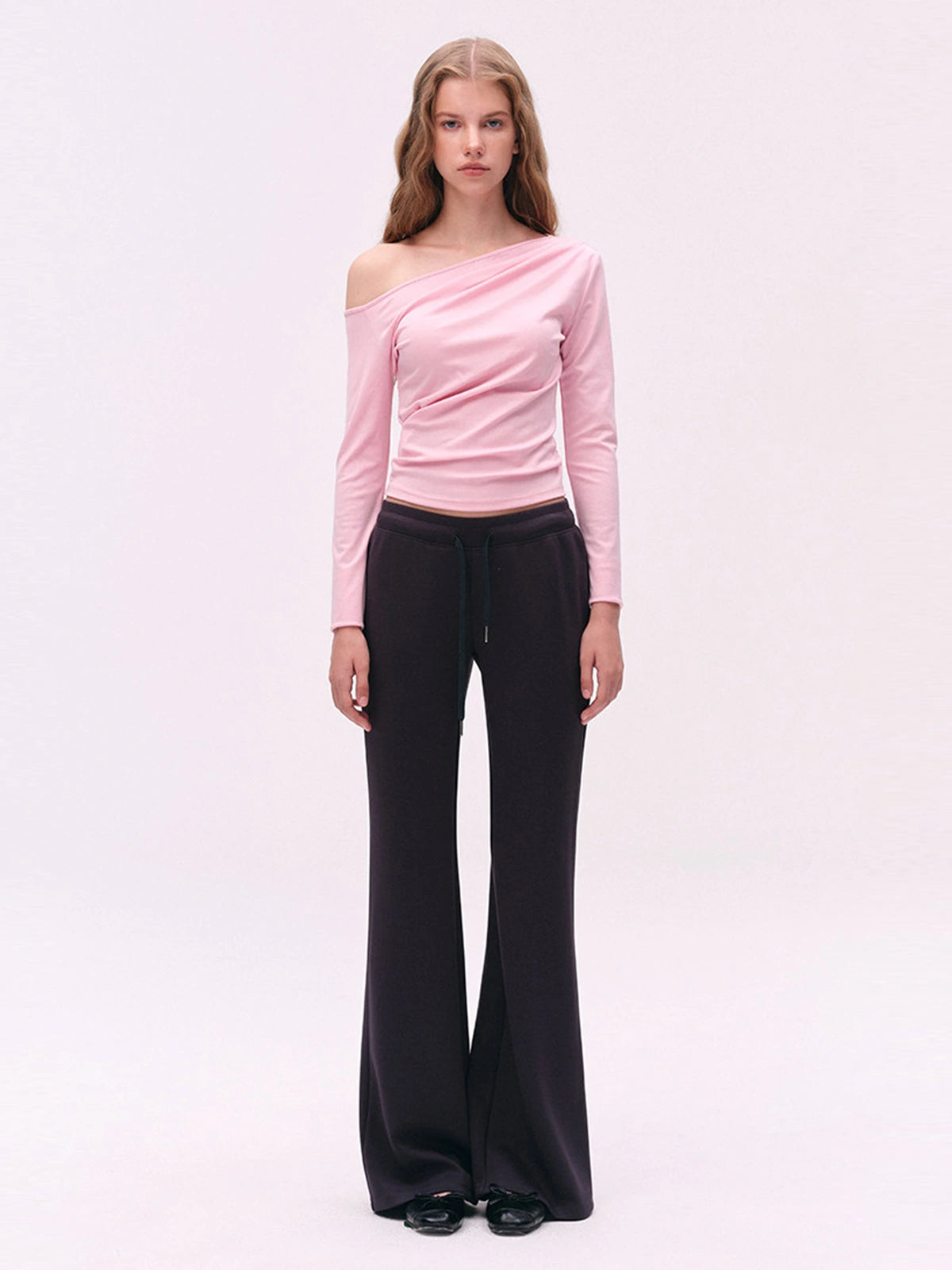 TENCEL Lyocell Ruched One-Shoulder Top
