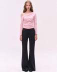 TENCEL Lyocell Ruched One-Shoulder Top