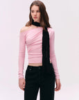 TENCEL Lyocell Ruched One-Shoulder Top