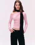 TENCEL Lyocell Ruched One-Shoulder Top