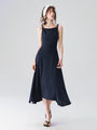 Twisted-Strap Slip Midi Dress in Navy ¡ª view 4