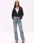 Two-Way Zip Cropped Hoodie
