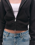 Two-Way Zip Cropped Hoodie