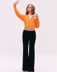 Two-Way Zip Cropped Hoodie