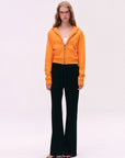 Two-Way Zip Cropped Hoodie