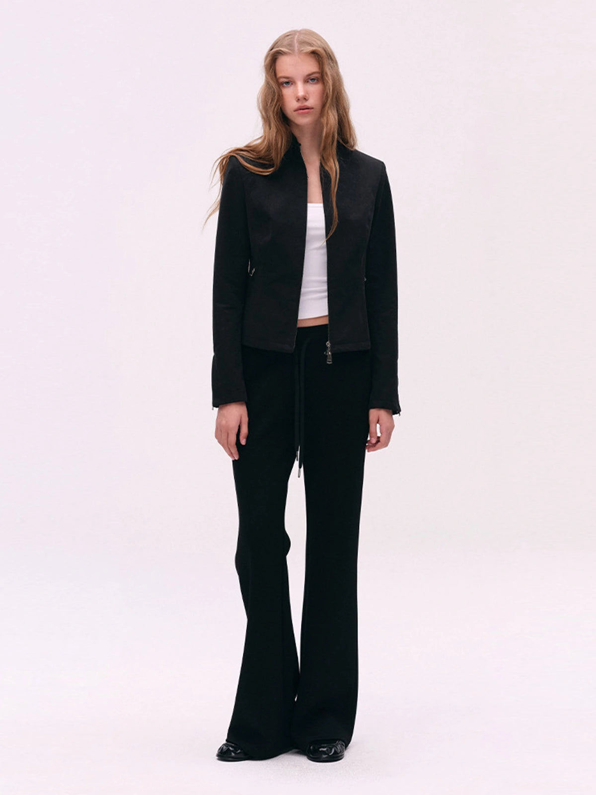 Two-Way Zip Stand-Collar Jacket