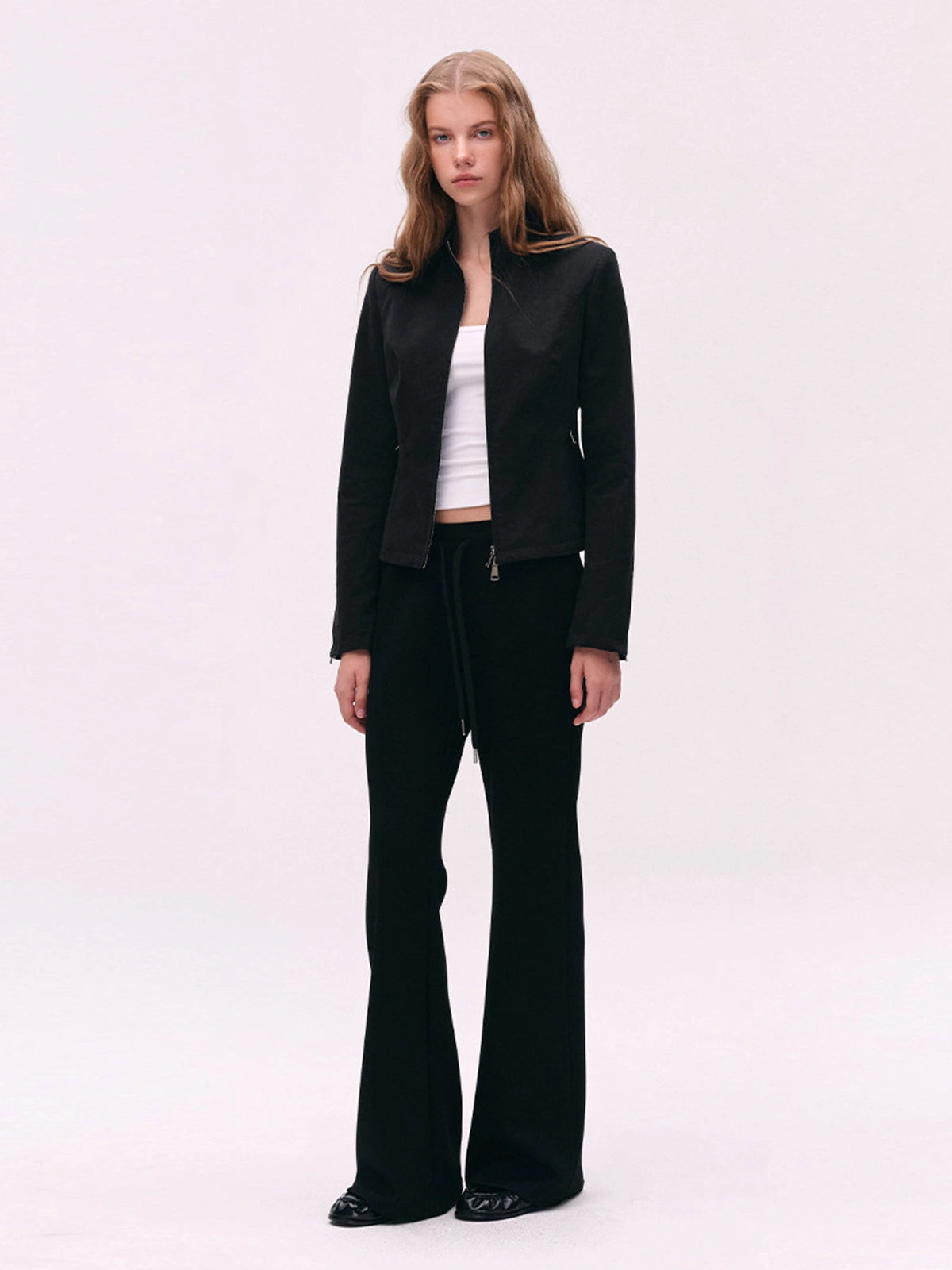 Two-Way Zip Stand-Collar Jacket
