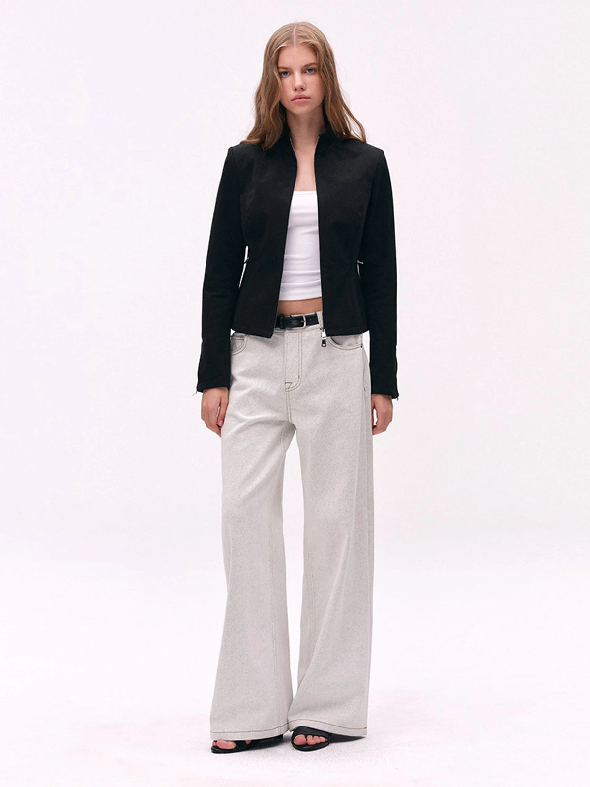 Two-Way Zip Stand-Collar Jacket